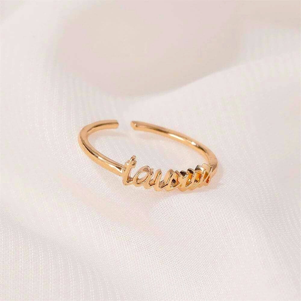 Taurus Bohemian Zodiac Sign Minimalist Pretty Ring - Picture 1 of 10